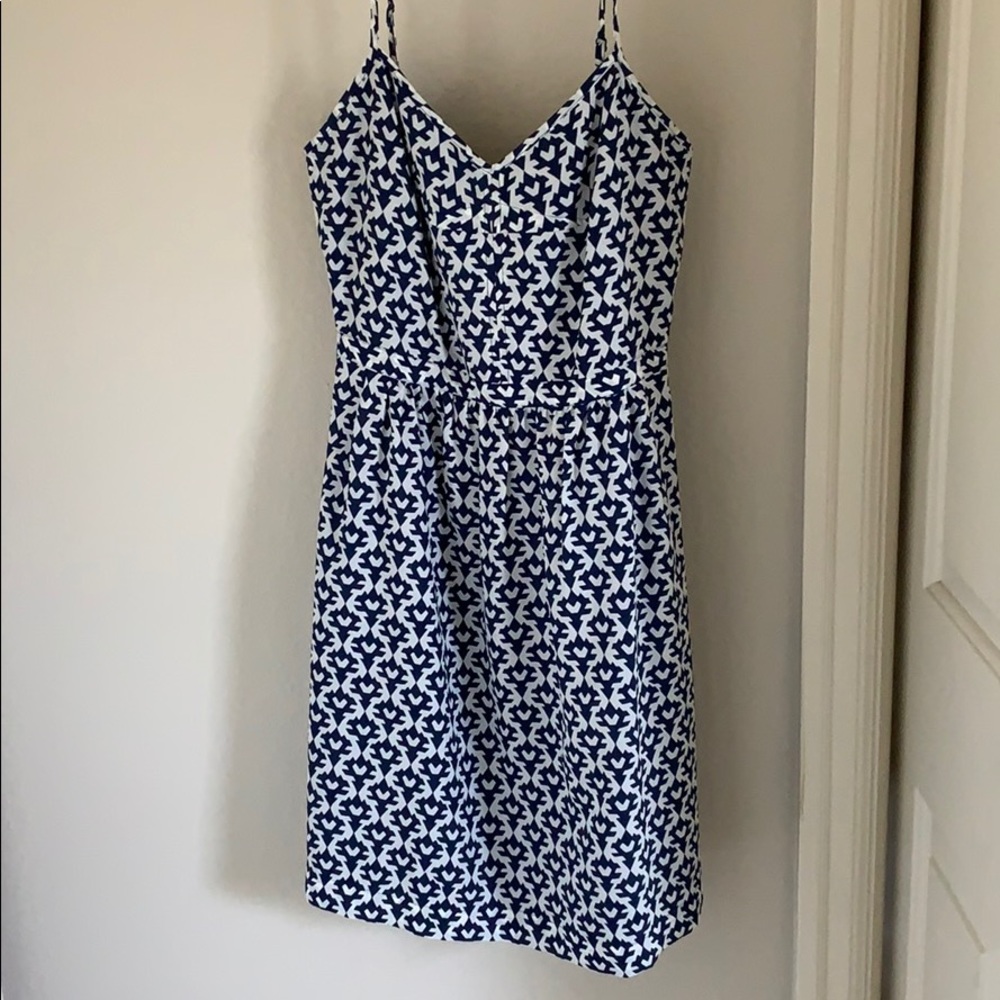 JCREW worn once blue and white patterned dress!